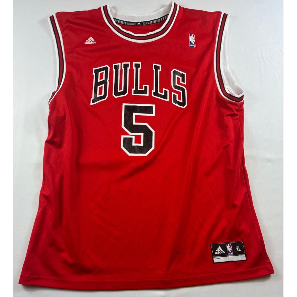 Adidas Chicago Bulls Jersey Mens XL Red NBA Basketball Carlos Boozer 5 Good